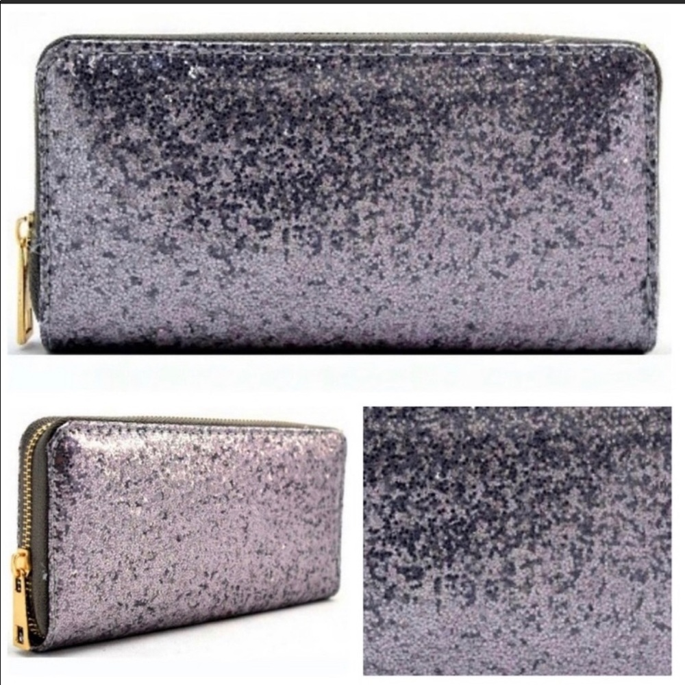 Silvery glitter wallet